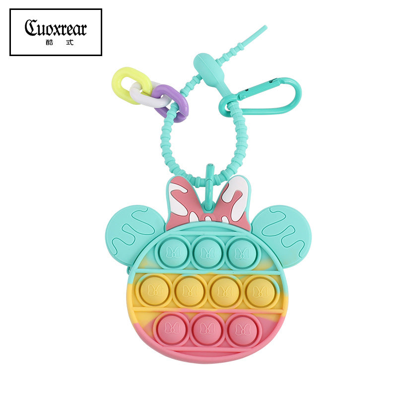 Wholesale Cute Unzipped Coin Purse Cartoon Silica gel Keychain